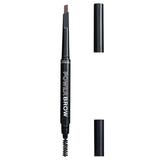 Creion pentru Sprancene cu Periuta - Makeup Revolution Relove Power Brow Pencil, nuanta Dark Brown, 0,3 g
