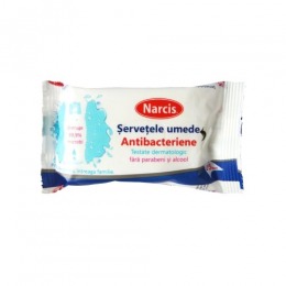 Servetele Umede Antibacteriene Narcis, 15 buc
