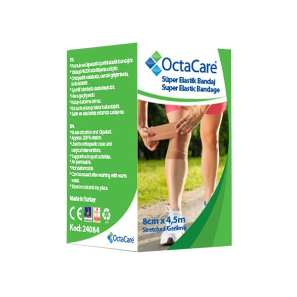 Fasa Elastica Super - Octamed OctaCare Super Elastic Bandage, elasticitate 200%, 8 cm x 4.5 m