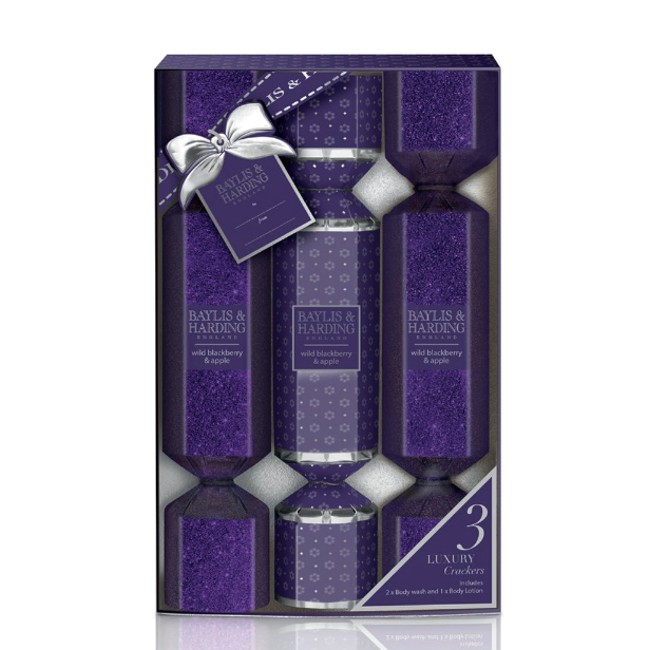 Set Cadou Baylis & Harding Wild Blackberry and Apple 3 Cracker Set - Gel de Dus 2 x 30ml, Lotiune de Corp 30ml