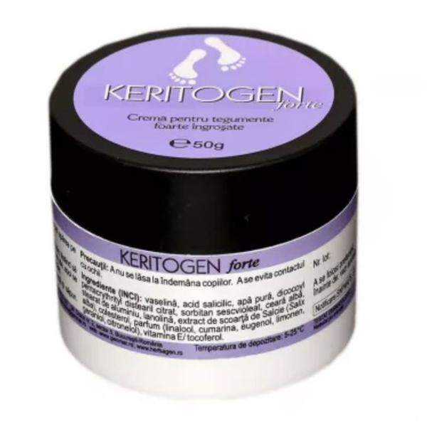 tratament naturist pentru unghii ingrosate la picioare Crema pentru Indepartarea Tegumentelor Foarte Ingrosate Keritogen Forte Herbagen, 50g