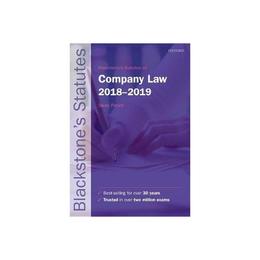 Blackstone&#039;s Statutes on Company Law 2018-2019, editura Oxford University Press Academ