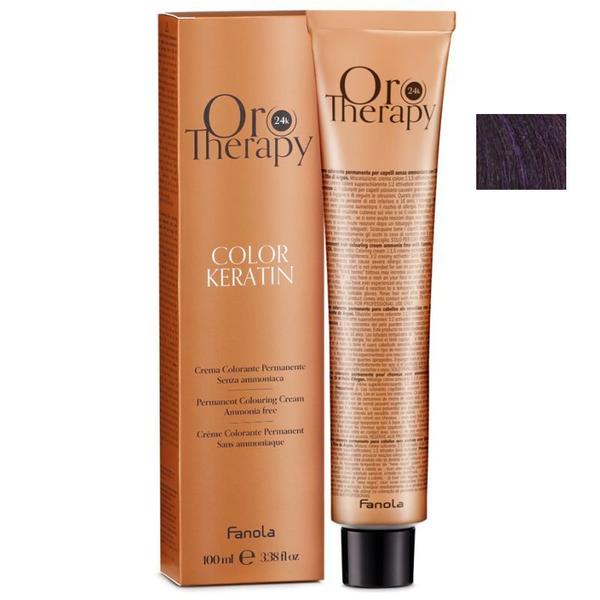 Vopsea Demi-permanenta Fanola Oro Therapy Color Keratin 5.2 Castaniu Deschis Violet, 100ml