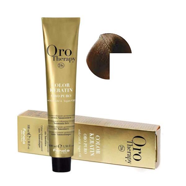 Vopsea Permanenta fara Amoniac Fanola Oro Therapy Color Keratin 8.31 Blond Deschis Nisipiu, 100ml