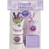 Set Cadou Sapun Natural Marsilia 100g Lavanda Saculet Flori Lavanda Naturala de Provence 18g Prosop Brodat Le Chatelard 1802