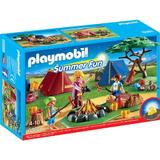 Playmobil Summer Fun - Loc de tabara cu led de foc 