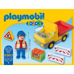 Playmobil 1.2.3 - Camionul de constructii este bine dotat cu instrumente