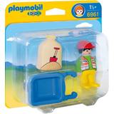 Playmobil 1.2.3  - Muncitor calificat vine cu roaba si cu sac.