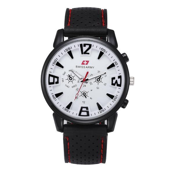 Ceas Barbatesc, curea silicon, stil sport, Swiss Army