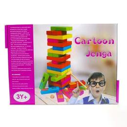 Joc Turnul instabil Jenga in limba engleza, lemn, varsta 3 ani+, multicolor