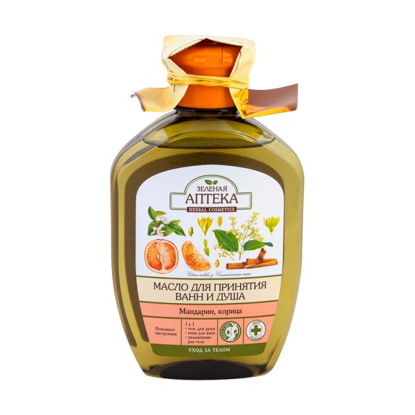 Ulei de Baie si Dus cu Uleiuri de Mandarin si Scortisoara si Extract de Ginseng Zelenaya Apteka, 250ml