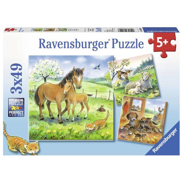 Puzzle animale si pui, 3x49 piese - Ravensburger