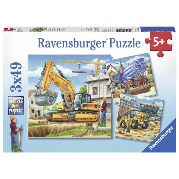 Puzzle vehicule de constructie, 3x49 piese - Ravensburger