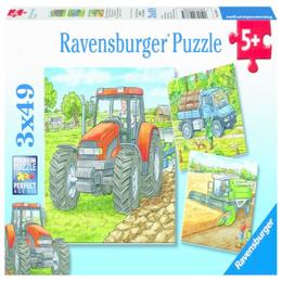 Puzzle utilaje agricole, 3x49 piese - Ravensburger