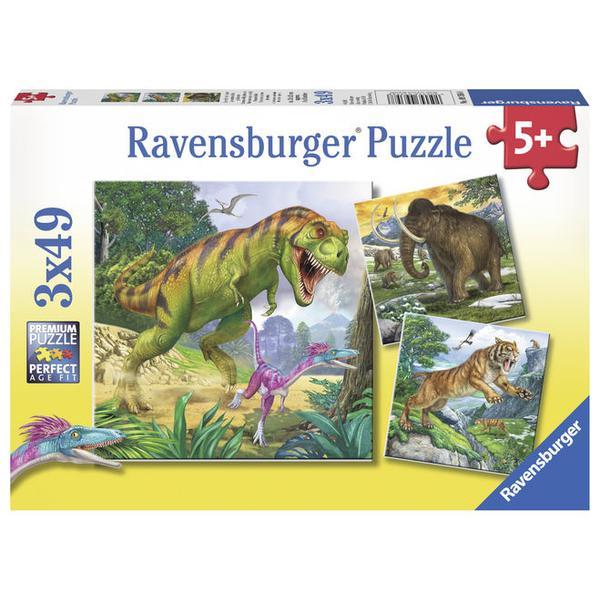 Puzzle dinozauri, 3x49 piese - Ravensburger