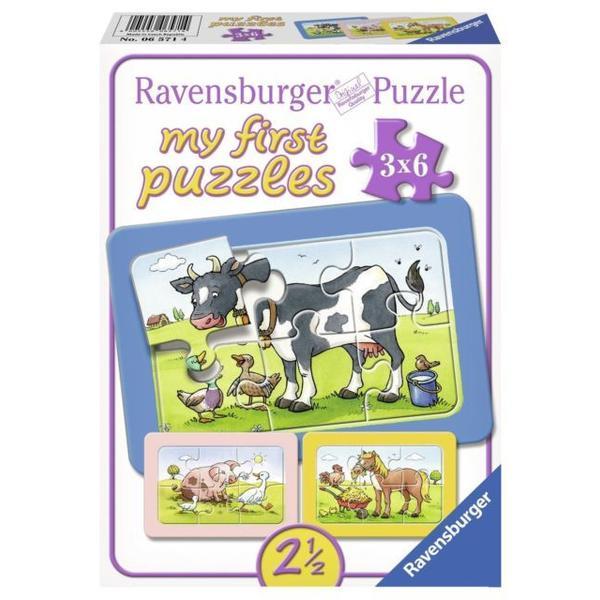 Puzzle animale prieteni, 3x6 piese - Ravensburger