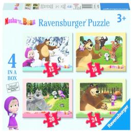 Puzzle masha si ursul, 4 buc in cutie, 12/16/20/24 piese - Ravensburger