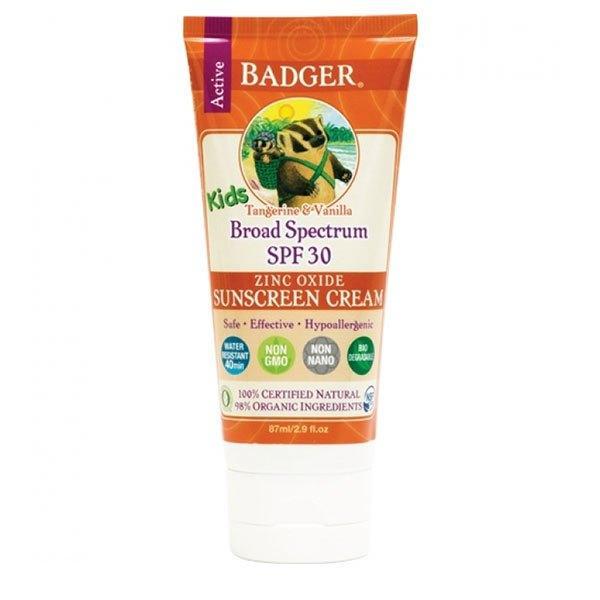 Badger Crema protectie solara SPF30 cu mandarine si vanilie pt. copii 87ml