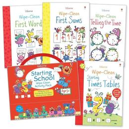 Set pentru scoala Scrie si Sterge Starting school wipe-clean activity pack 6+, editura Usborne Publishing
