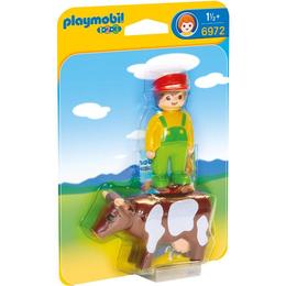 Playmobil 1.2.3 - Fermier Cu Vacuta