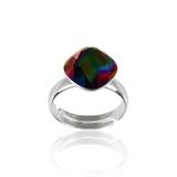 Inel Square Mini Dark Rainbow