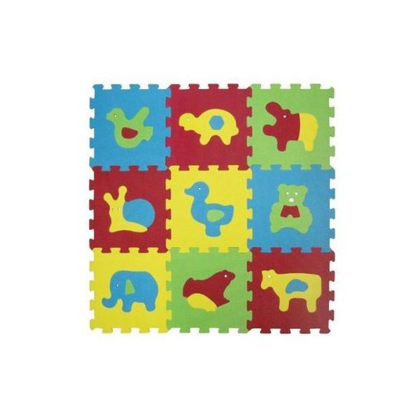 Covor Puzzle Pentru Copii Din Spuma Animale Ludi 86 5 X 86 5 X 0 9 Cm 10 Piese Esteto Ro