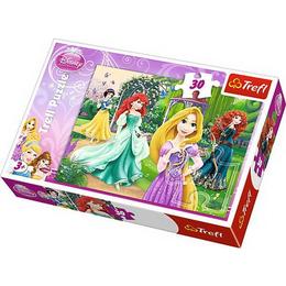 Puzzle clasic copii Rapunzel, Ariel, Merida si Alba ca Zapada - Disney Princess, 30 piese Nebunici
