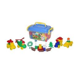 Set cuburi+jucarii, 128pcs/cutie, 37x24x21 cm, POLESIE - Robentoys