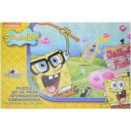 Puzzle 60 piese Coloreaza-ma Spongebob caraghiosul