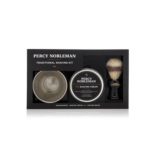 Kit pentru barbierit Percy Nobleman (crema ras100ml + bol + 1 pamatuf )