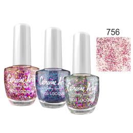 Lac de Unghii Alfar Catherine Arley Silky Touch Glitter, nuanta 756 Violet Pink, 14ml