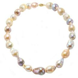 Colier Baroque Perle Naturale Edison cu Inchizatoare Filigranata din Aur