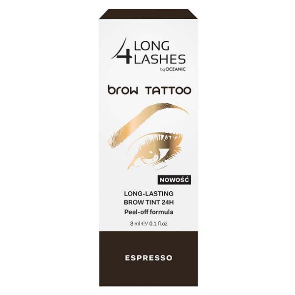 Tatuaj Nepermanent pentru Sprancene Oceanic Long 4 Lashes, Espresso, 8ml