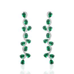 Cercei lungi Simulated Emeralds - Imperiale