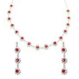 Set Colier si cercei Swarovski Elements Red Siam Imperiale NA09