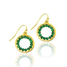 Cercei cu Swarovski Elements verde smarald Imperiale