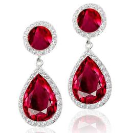 Cercei cu zirconii naturale Luxury Ruby Imperiale M510