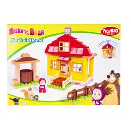 Set de constructie PlayBig Masha and the Bear,95 piese, cu figurina Masha inclusa