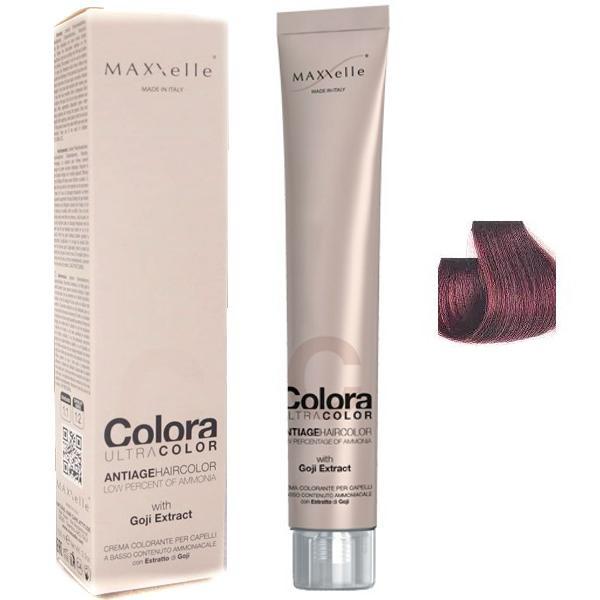 Vopsea Profesionala cu Extract de Goji - Maxxelle Colora Ultracolor Antiage Haircolor, nuanta 5.62 Irisee Light Chestnut Red