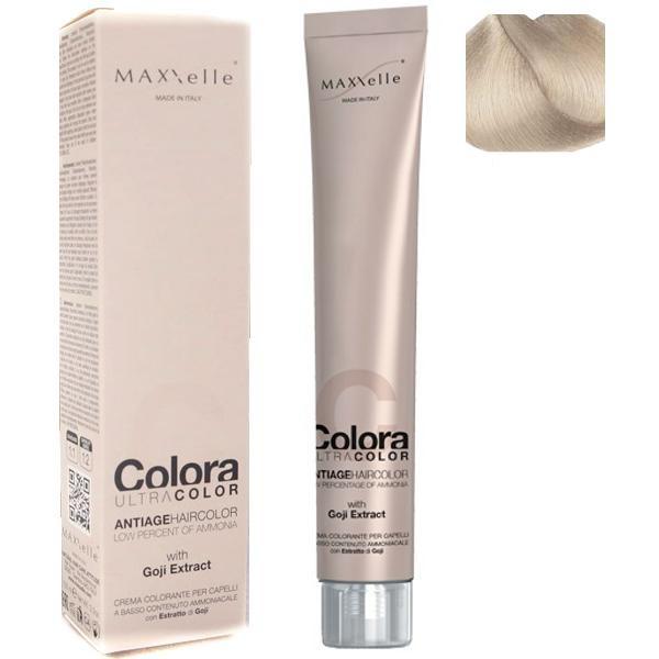 Vopsea Profesionala cu Extract de Goji - Maxxelle Colora Ultracolor Antiage Haircolor, nuanta 11.11 Super Platinum Ash Blonde