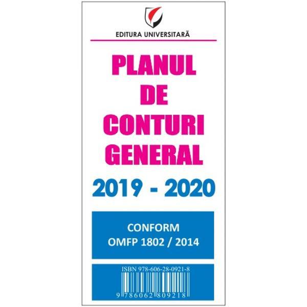 Planul de conturi general 2019-2020, editura Universitara