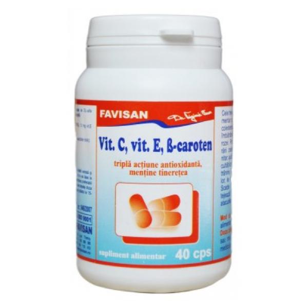 streptococ beta hemolitic grup c in gat Vitamina C, Vitamina E, Beta-Caroten Favisan, 40 capsule