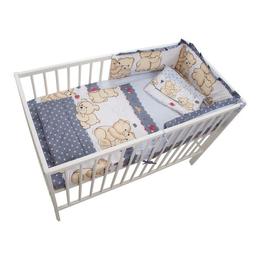 Lenjerie MyKids Teddy Friends Gri 4 Piese M1 140x70