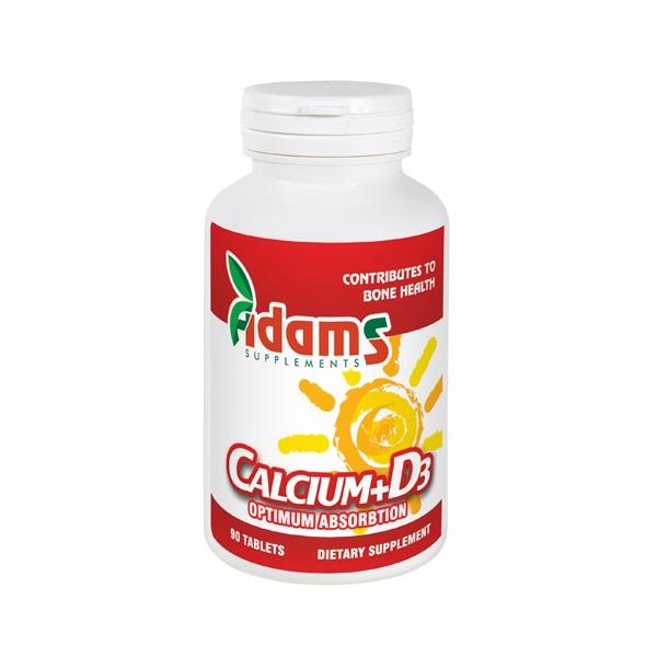 Calciu + Vitamina D3 Adams Supplements, 90 tablete