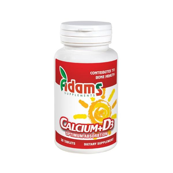 Calciu + Vitamina D3 Adams Supplements, 30 tablete