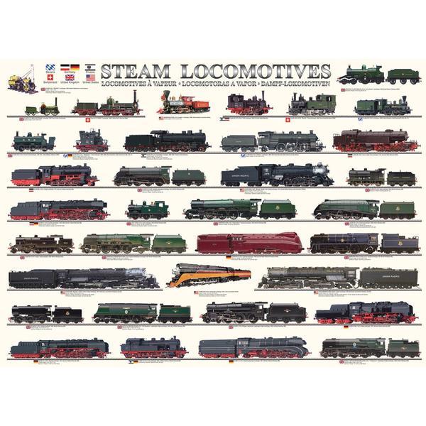 Puzzle 1000 piese Steam Locomotives