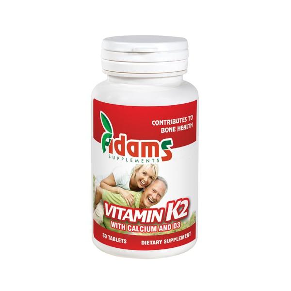 Vitamina K2+Ca+D3 Adams Supplements, 30 tablete