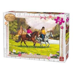 Puzzle 100 piese Gallop In The Meadow