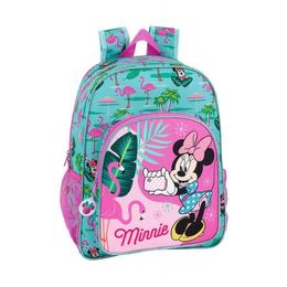 Ghiozdan pentru scoala,Disney, Minnie Mouse si Flamingo,cu doua compartimente, adaptabil la troler, 43x32x15 cm