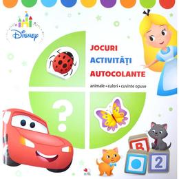 Disney. jocuri, activitati, autocolante. animale, culori, cuvinte opuse